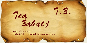 Tea Babalj vizit kartica
